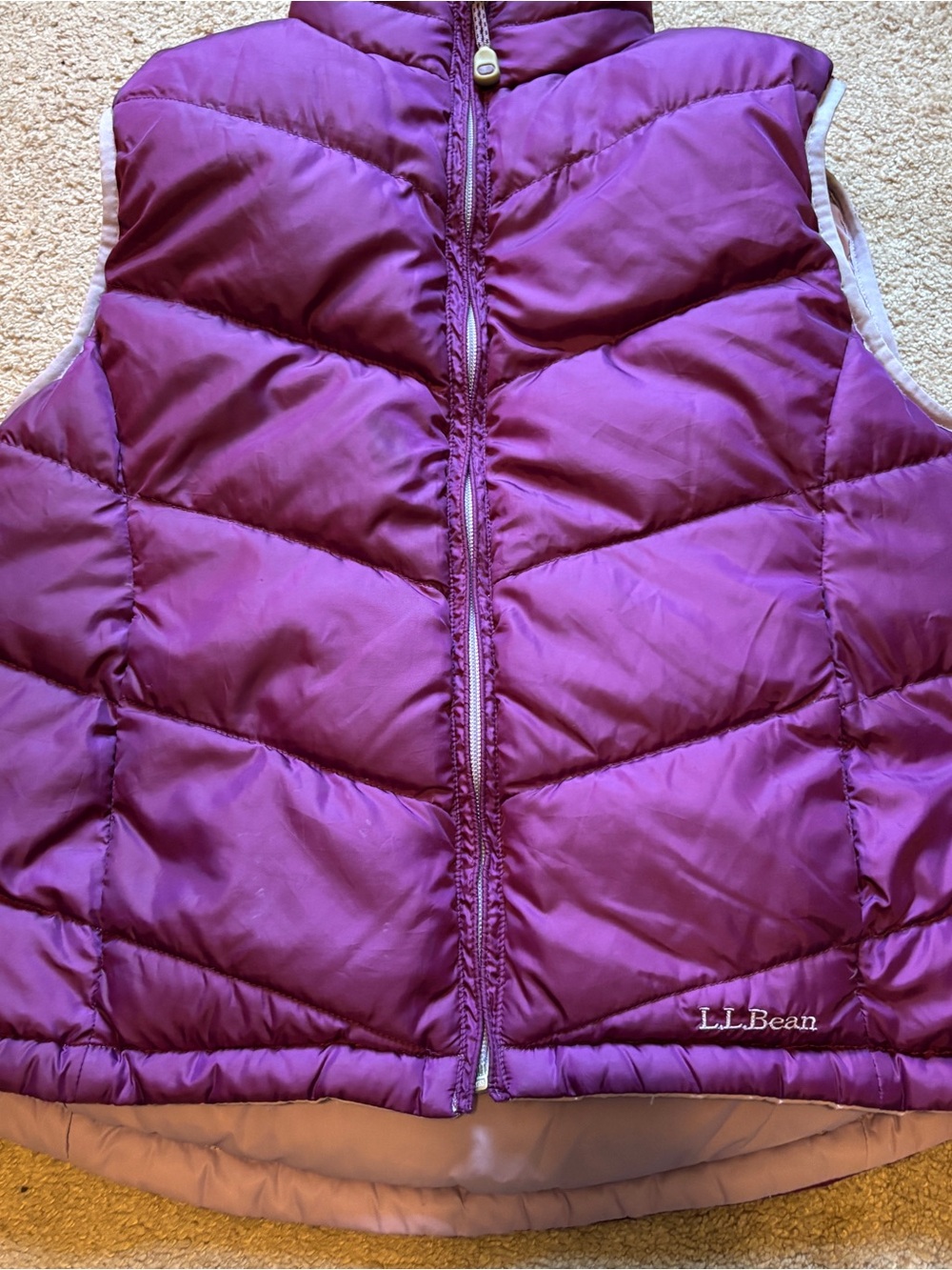L.L. Bean Purple Quilted Puffer Vest